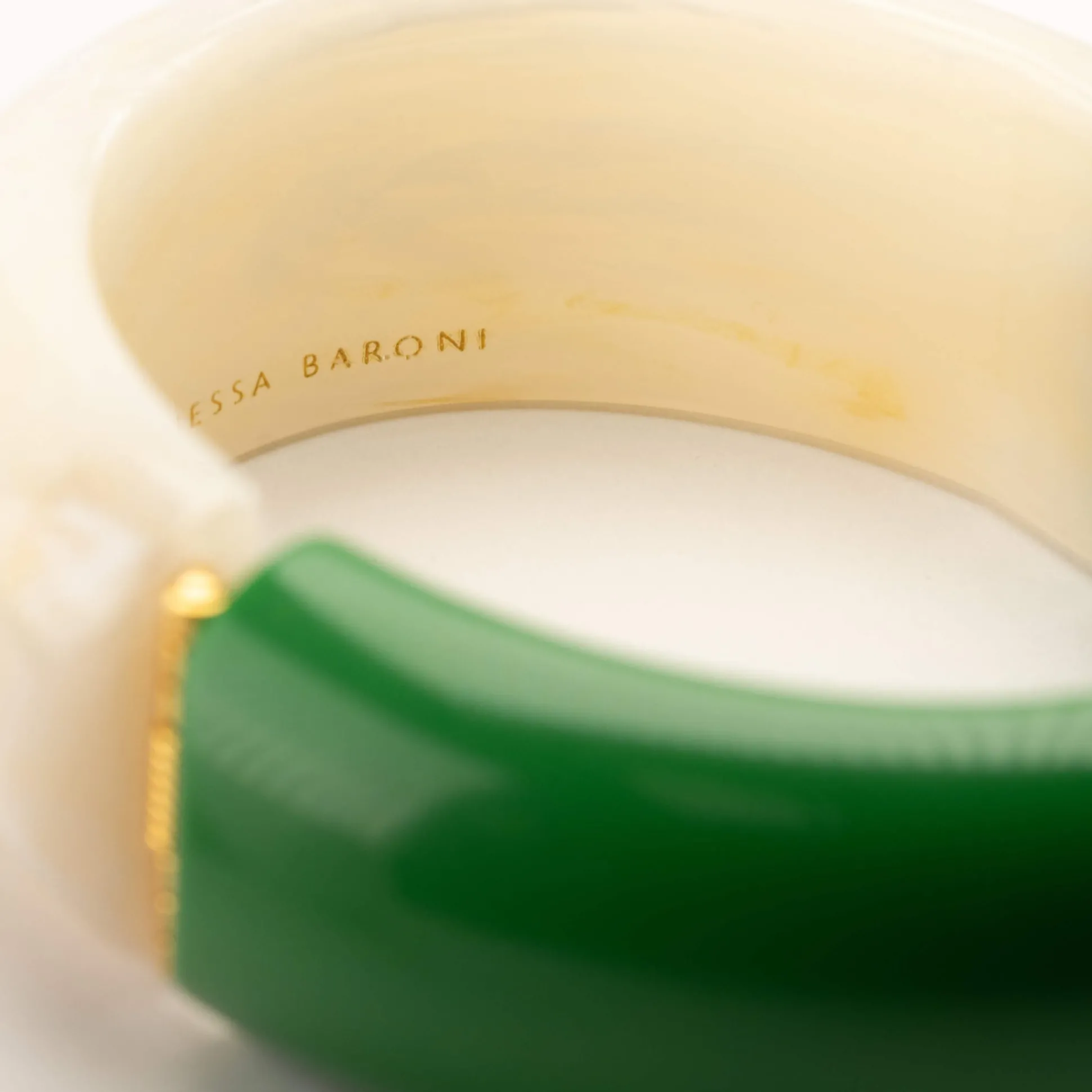 Vanessa Baroni Armbänder|2 Color Bangle - Green Pearl Marble