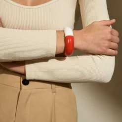 Vanessa Baroni Armbänder|2 Color Bangle - Red Off White