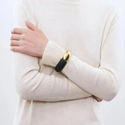 Vanessa Baroni Armbänder|2 Color Bangle Gold - Matt Black