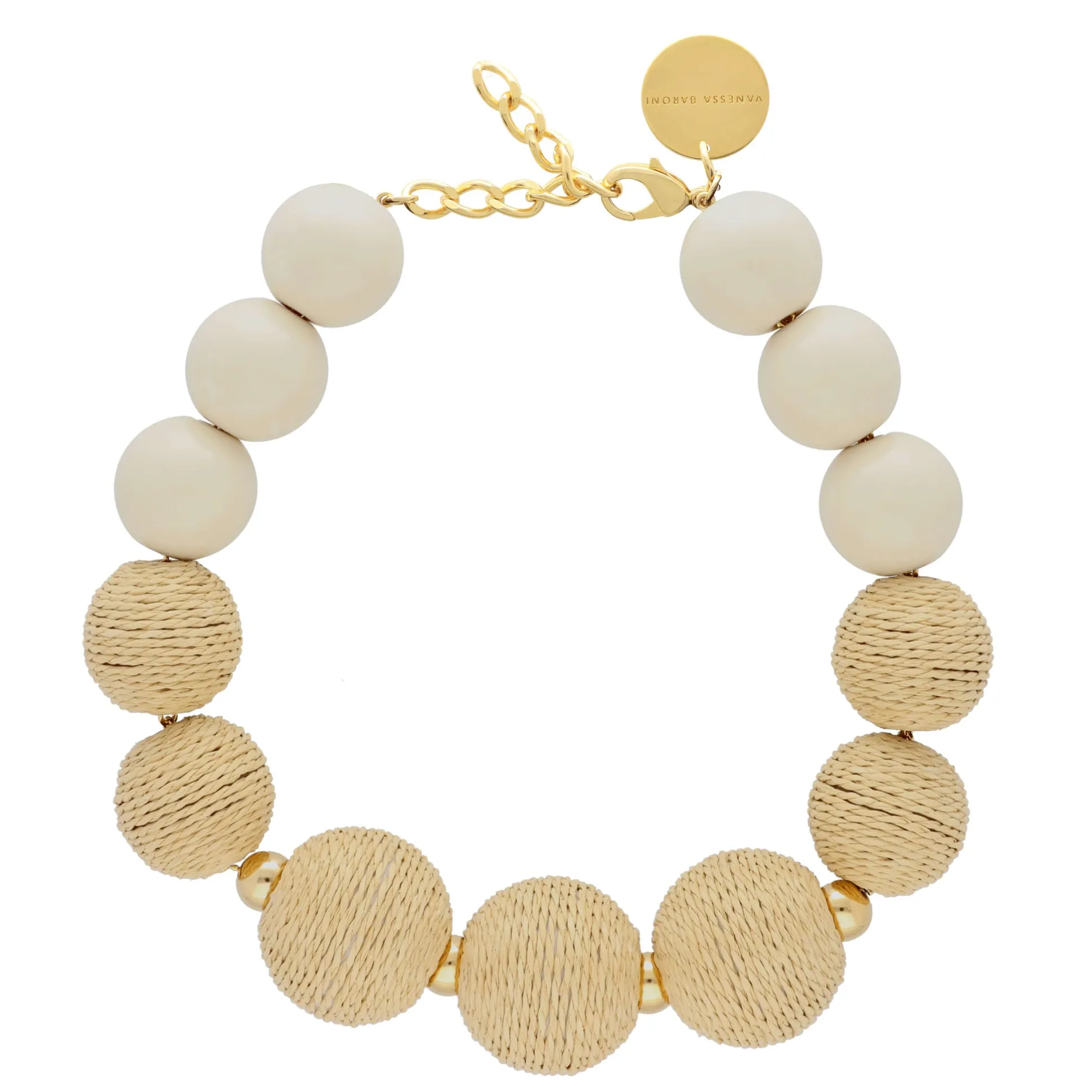 Vanessa Baroni Halsketten|Bast Necklace Cream