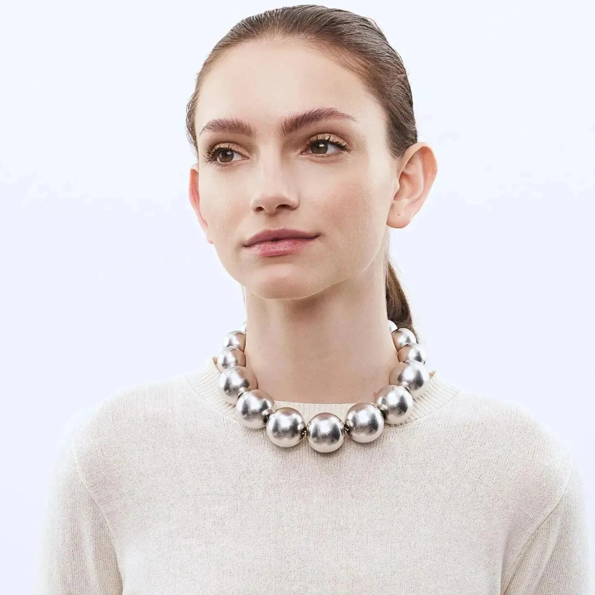 Vanessa Baroni Halsketten|Beads Necklace Silver Vintage