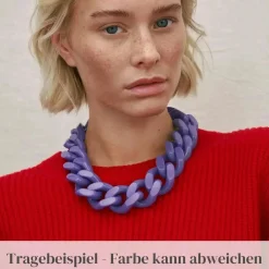 Vanessa Baroni Halsketten|Big Flat Chain Necklace Blue Glitter