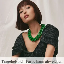 Vanessa Baroni Halsketten|Big Flat Chain Necklace Grey Marble