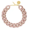 Vanessa Baroni Halsketten|Big Flat Chain Necklace Matt Baby Rose