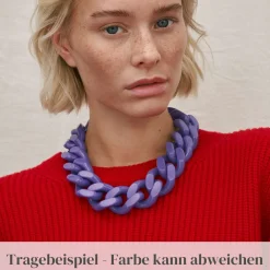 Vanessa Baroni Halsketten|Big Flat Chain Necklace Multi Glitter