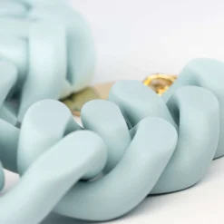 Vanessa Baroni Halsketten|Big Flat Chain Necklace Matt Baby Blue