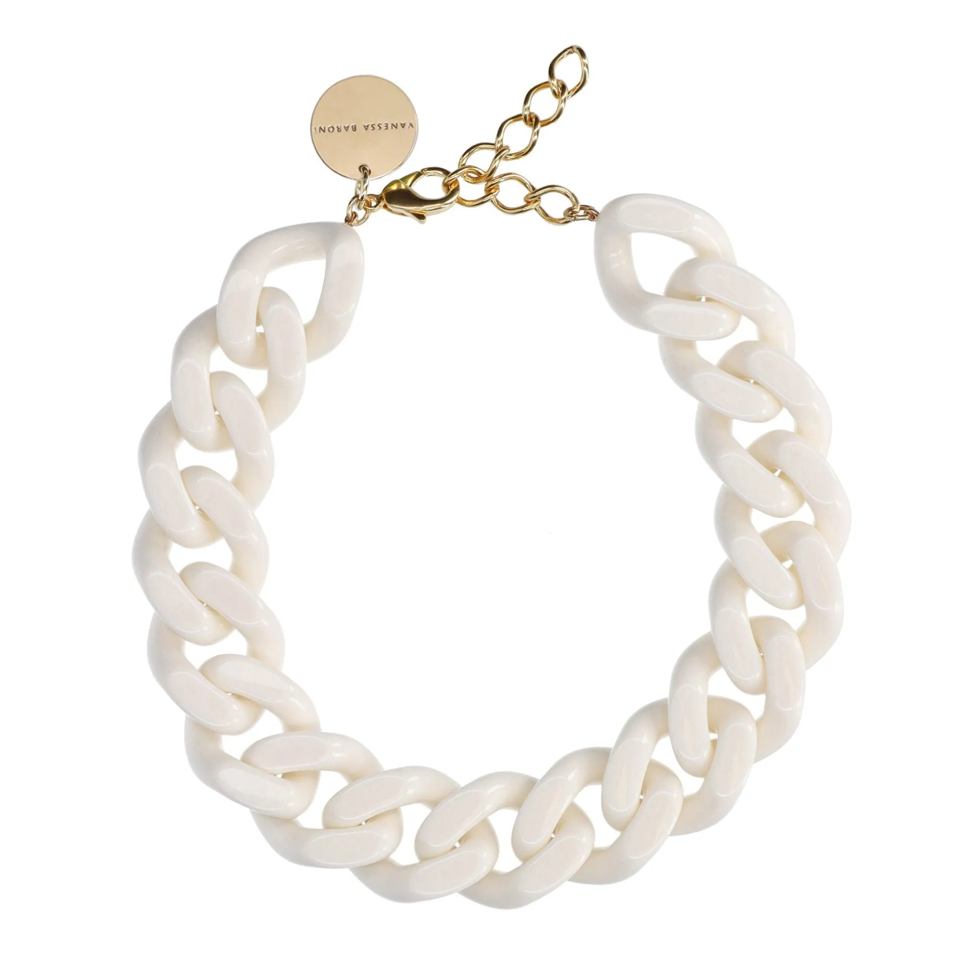 Vanessa Baroni Halsketten|Big Flat Chain Necklace Off-White