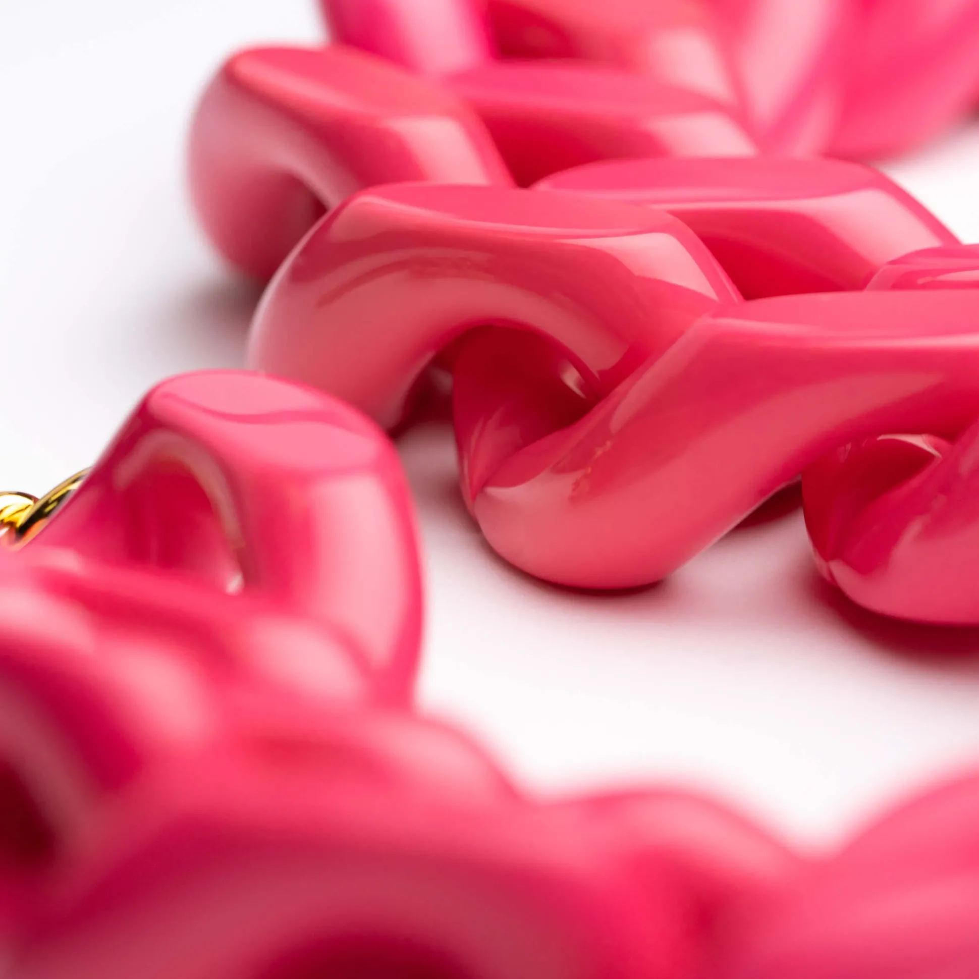 Vanessa Baroni Halsketten|Big Flat Chain Necklace Pink