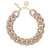 Vanessa Baroni Halsketten|Big Flat Chain Necklace Sand Marble