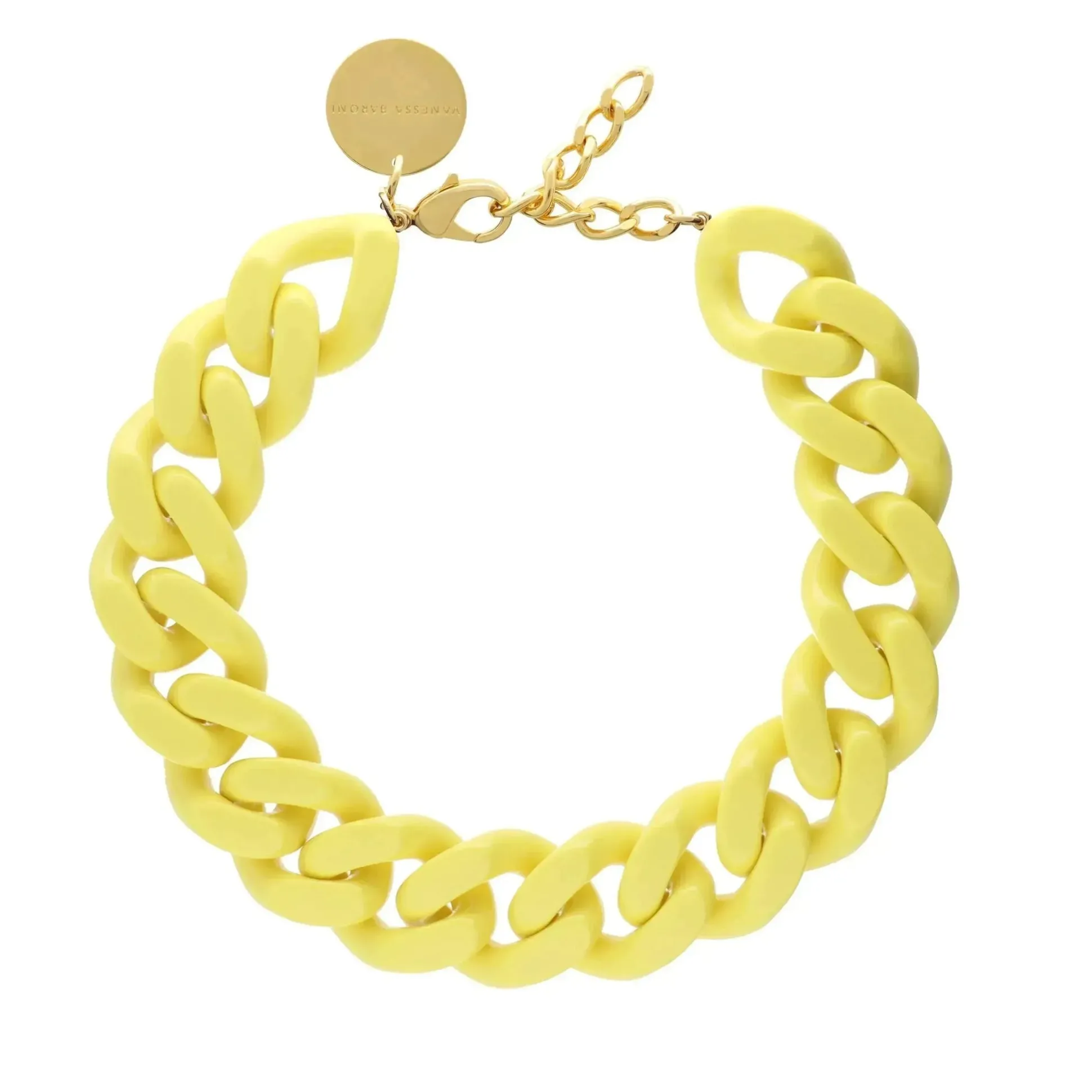 Vanessa Baroni Halsketten|Big Flat Chain Necklace Yellow
