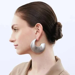 Vanessa Baroni Ohrringe|Big Moon Earring Silver Vintage