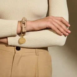 Vanessa Baroni Armbänder|Big Tank Bracelet Matt Beige