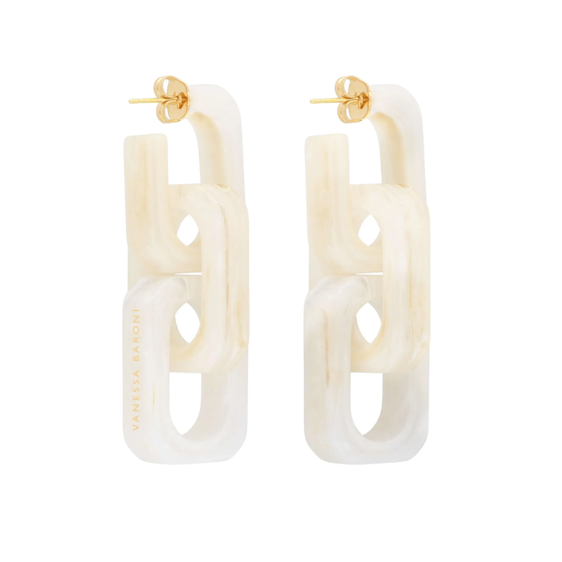 Vanessa Baroni Ohrringe|Big Tank Earring White Marble