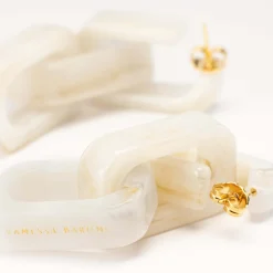 Vanessa Baroni Ohrringe|Big Tank Earring White Marble