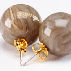 Vanessa Baroni Ohrringe|Dot Earring Greige Marble