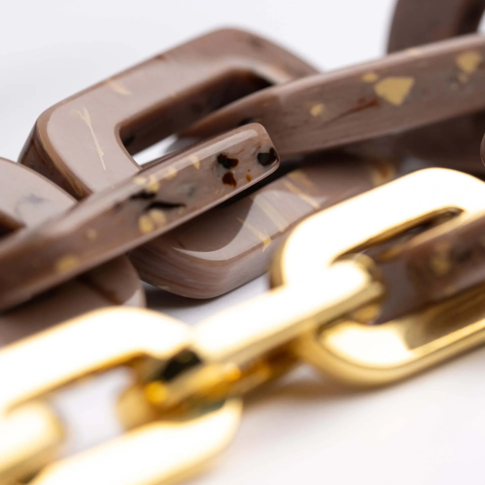 Vanessa Baroni Halsketten|Edge Necklace With Gold - Brown Marble