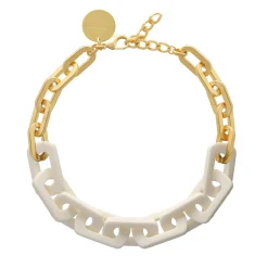 Vanessa Baroni Halsketten|Edge Necklace With Gold - Off-White