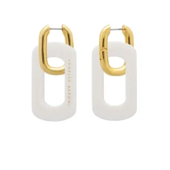 Vanessa Baroni Ohrringe|Edge With Gold Earring Off White