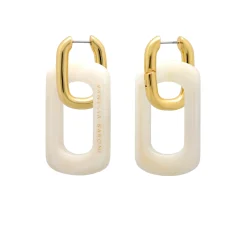 Vanessa Baroni Ohrringe|Edge With Gold Earring Pearl Marble