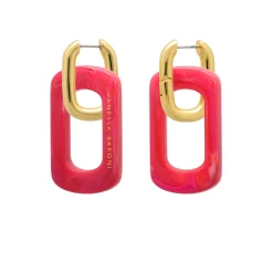 Vanessa Baroni Ohrringe|Edge With Gold Earring Pink Marble