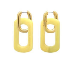 Vanessa Baroni Ohrringe|Edge With Gold Earring Yellow Marble