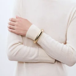 Vanessa Baroni Armbänder|Ellipse Open-Up Bangle Gold