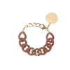 Vanessa Baroni Armbänder|Flat Chain Bracelet 2 Color With Gold - Caramel - Caramel Matt