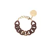 Vanessa Baroni Armbänder|Flat Chain Bracelet 2 Color With Gold - Brown - Brown Matt