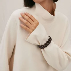 Vanessa Baroni Armbänder|Flat Chain Bracelet Aubergine