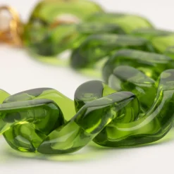 Vanessa Baroni Armbänder|Flat Chain Bracelet Clear Green