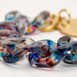 Vanessa Baroni Armbänder|Flat Chain Bracelet Confetti Blue