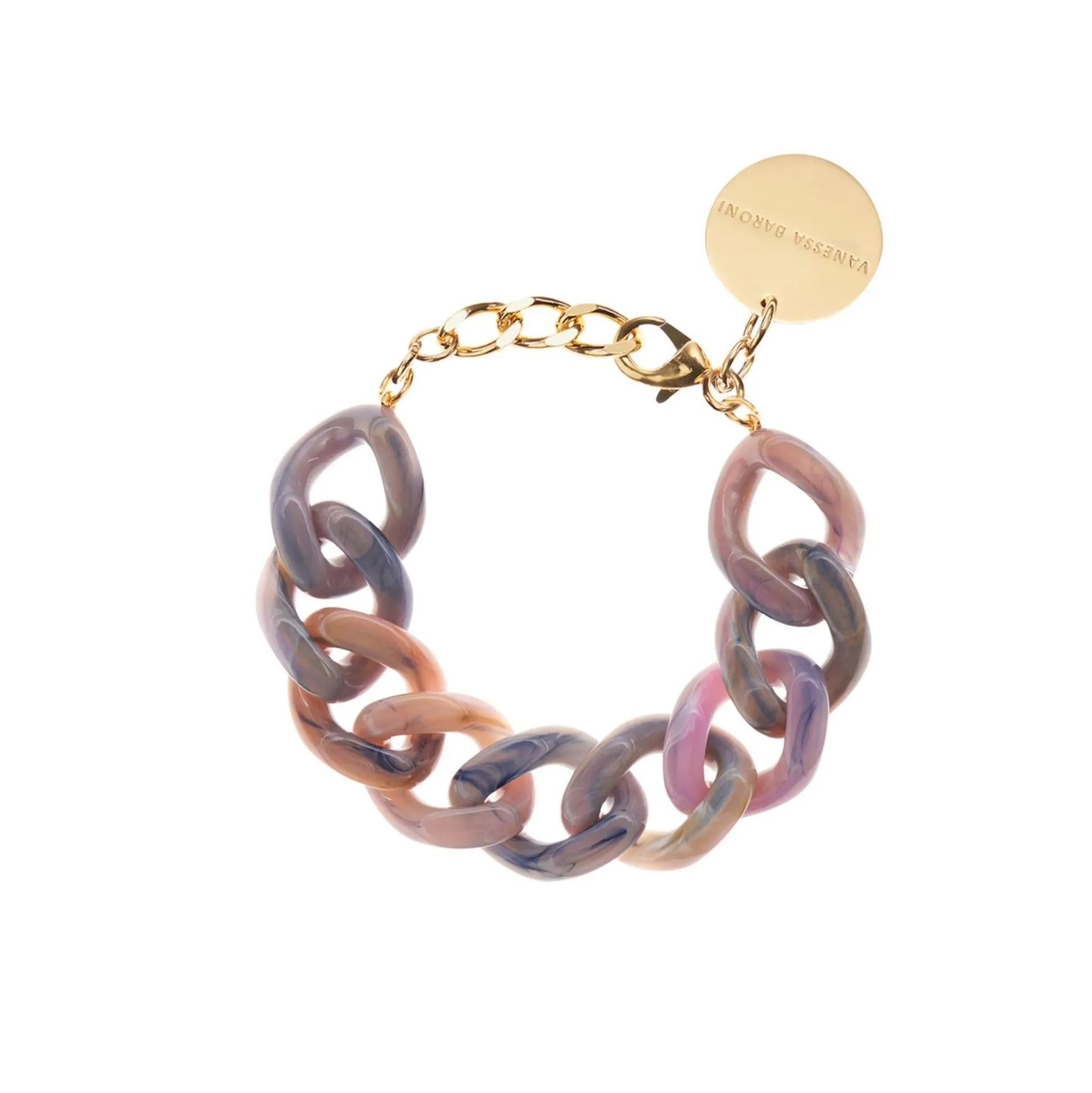 Vanessa Baroni Armbänder|Flat Chain Bracelet Denim Rainbow
