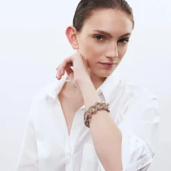 Vanessa Baroni Armbänder|Flat Chain Bracelet Greige Marble