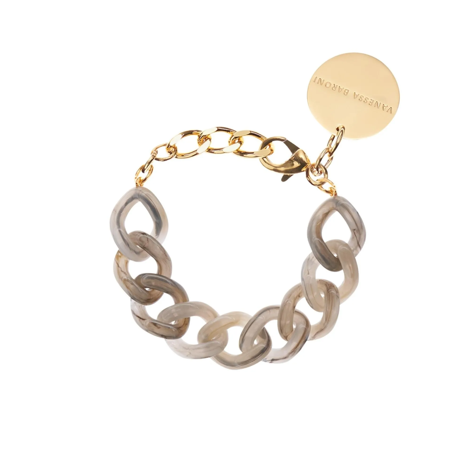 Vanessa Baroni Armbänder|Flat Chain Bracelet Grey Marble