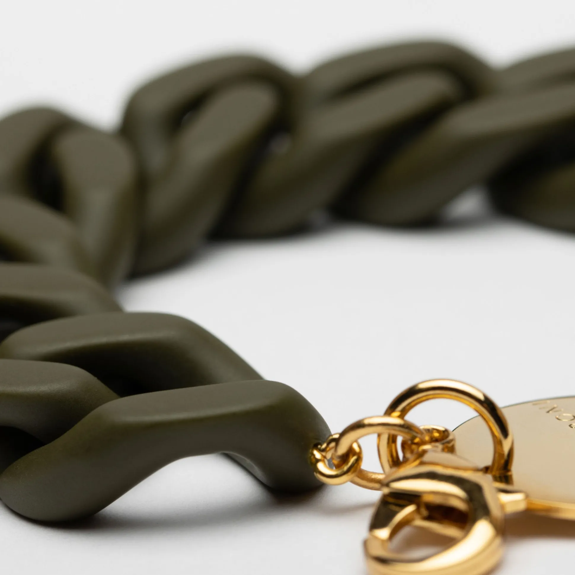 Vanessa Baroni Armbänder|Flat Chain Bracelet Matt Dark Olive