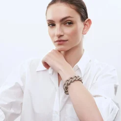 Vanessa Baroni Armbänder|Flat Chain Bracelet Matt Light Taupe