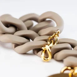 Vanessa Baroni Armbänder|Flat Chain Bracelet Matt Light Taupe