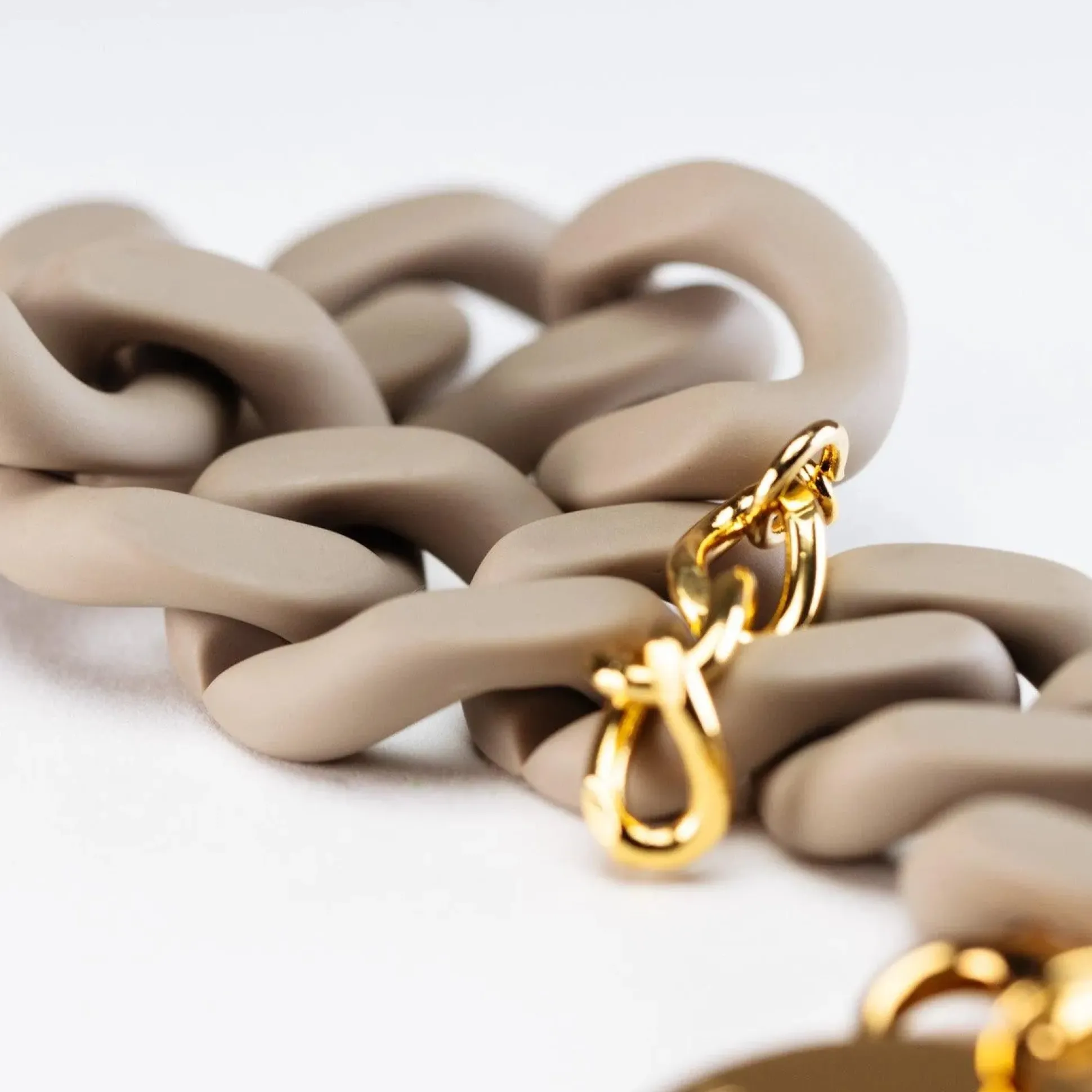 Vanessa Baroni Armbänder|Flat Chain Bracelet Matt Light Taupe