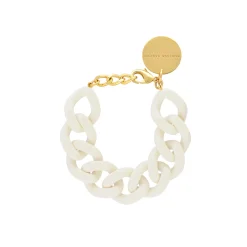 Vanessa Baroni Armbänder|Flat Chain Bracelet Matt Off White