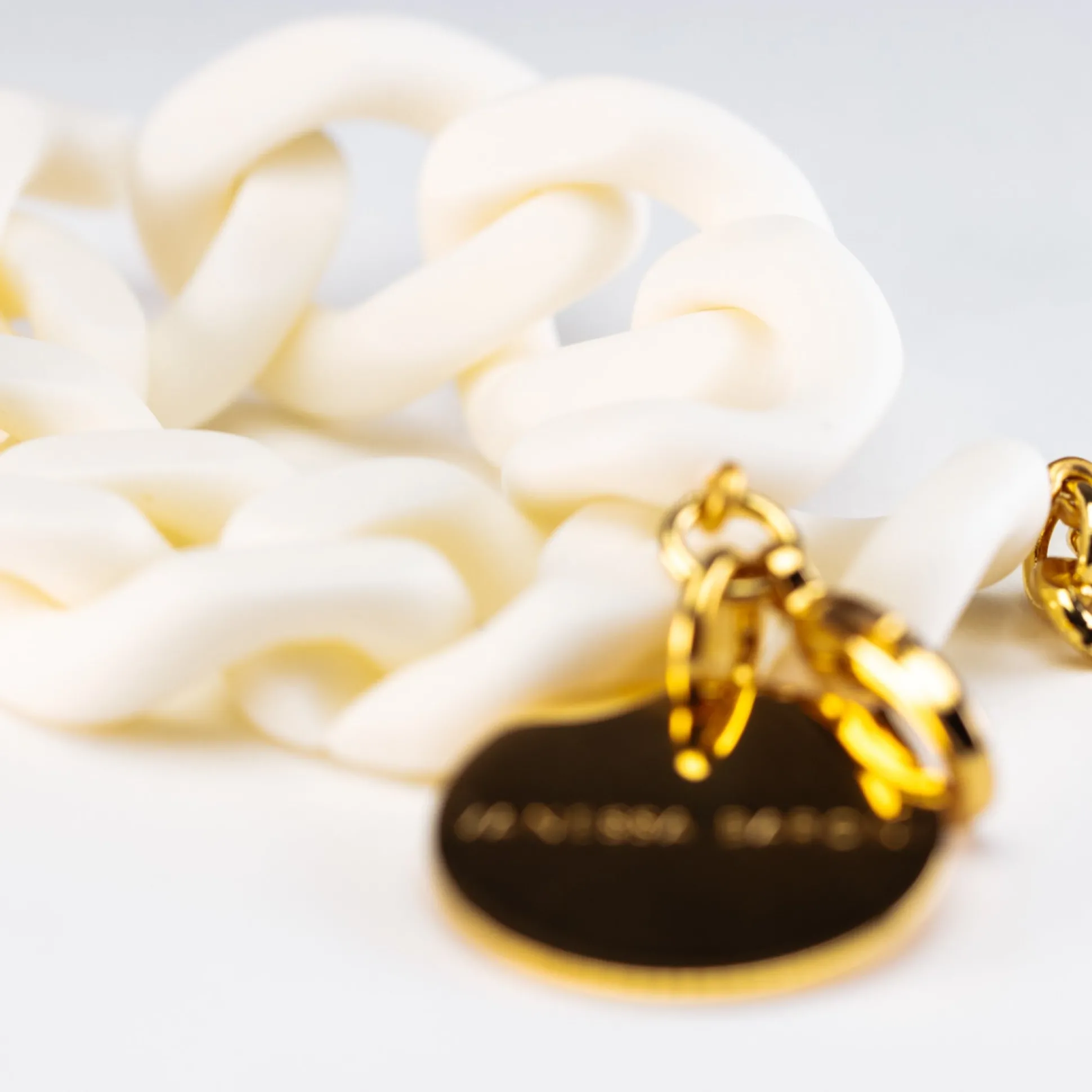 Vanessa Baroni Armbänder|Flat Chain Bracelet Matt Off White