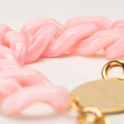 Vanessa Baroni Armbänder|Flat Chain Bracelet Neon Pink Marble