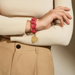 Vanessa Baroni Armbänder|Flat Chain Bracelet Pink Marble