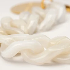 Vanessa Baroni Armbänder|Flat Chain Bracelet White Marble