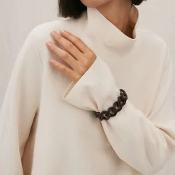 Vanessa Baroni Armbänder|Flat Chain Bracelet Winter Taupe