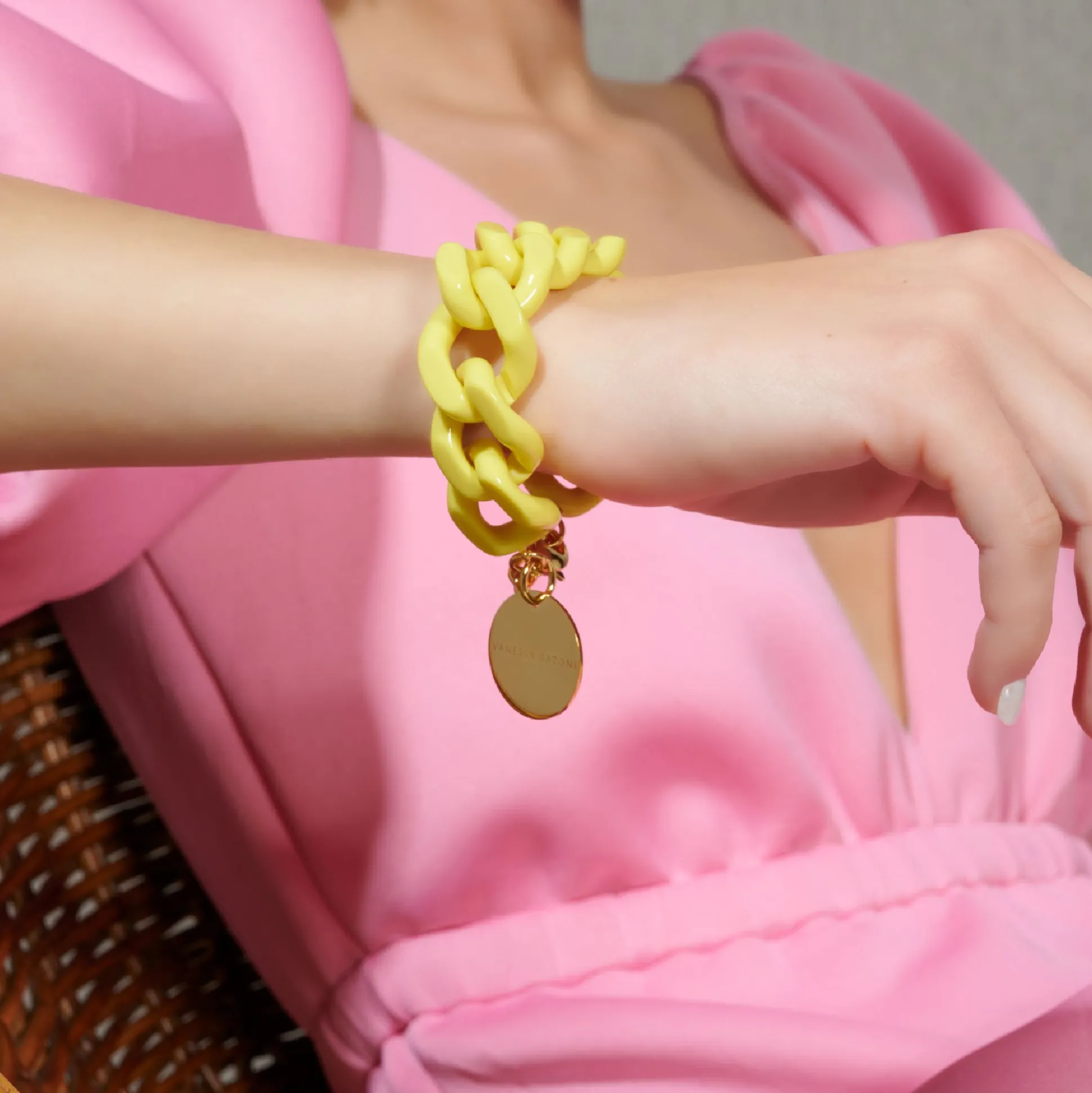Vanessa Baroni Armbänder|Flat Chain Bracelet Yellow