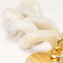 Vanessa Baroni Schlusselanhanger|Flat Chain Key Ring White Marble