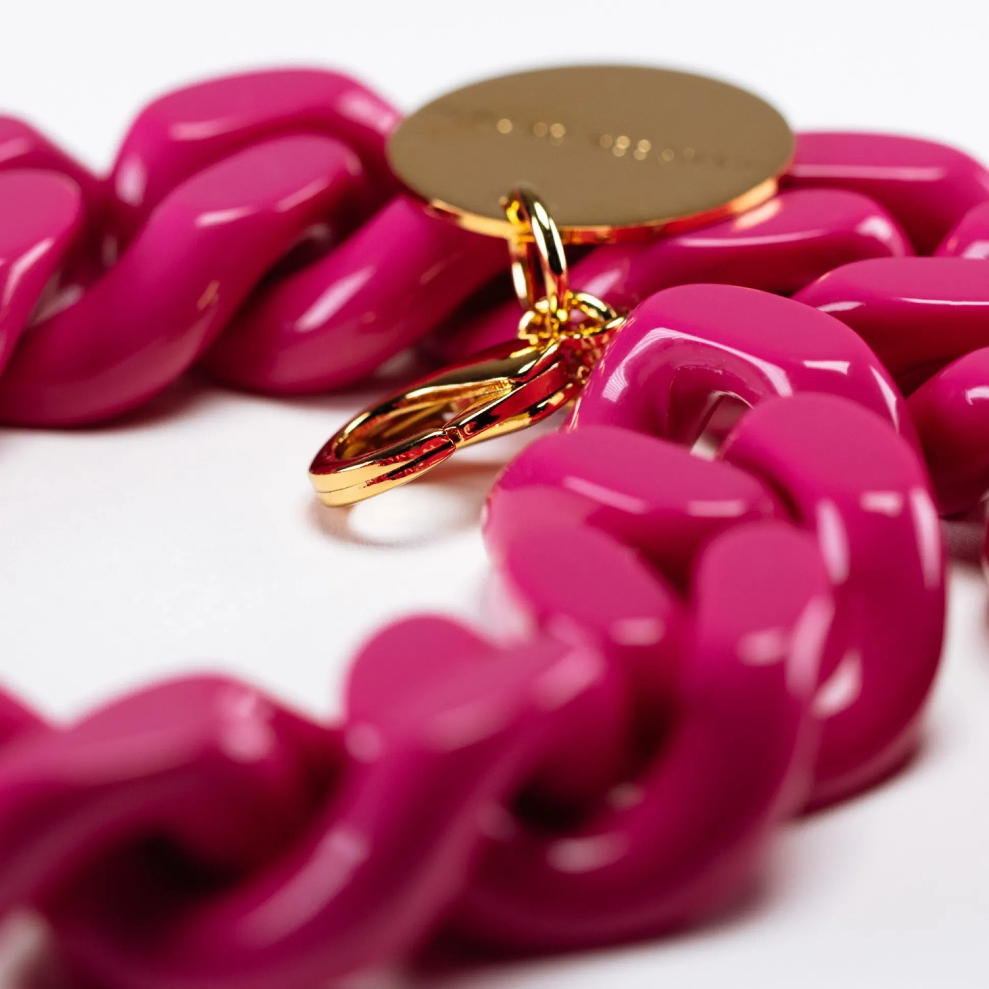 Vanessa Baroni Halsketten|Flat Chain Necklace Fuchsia