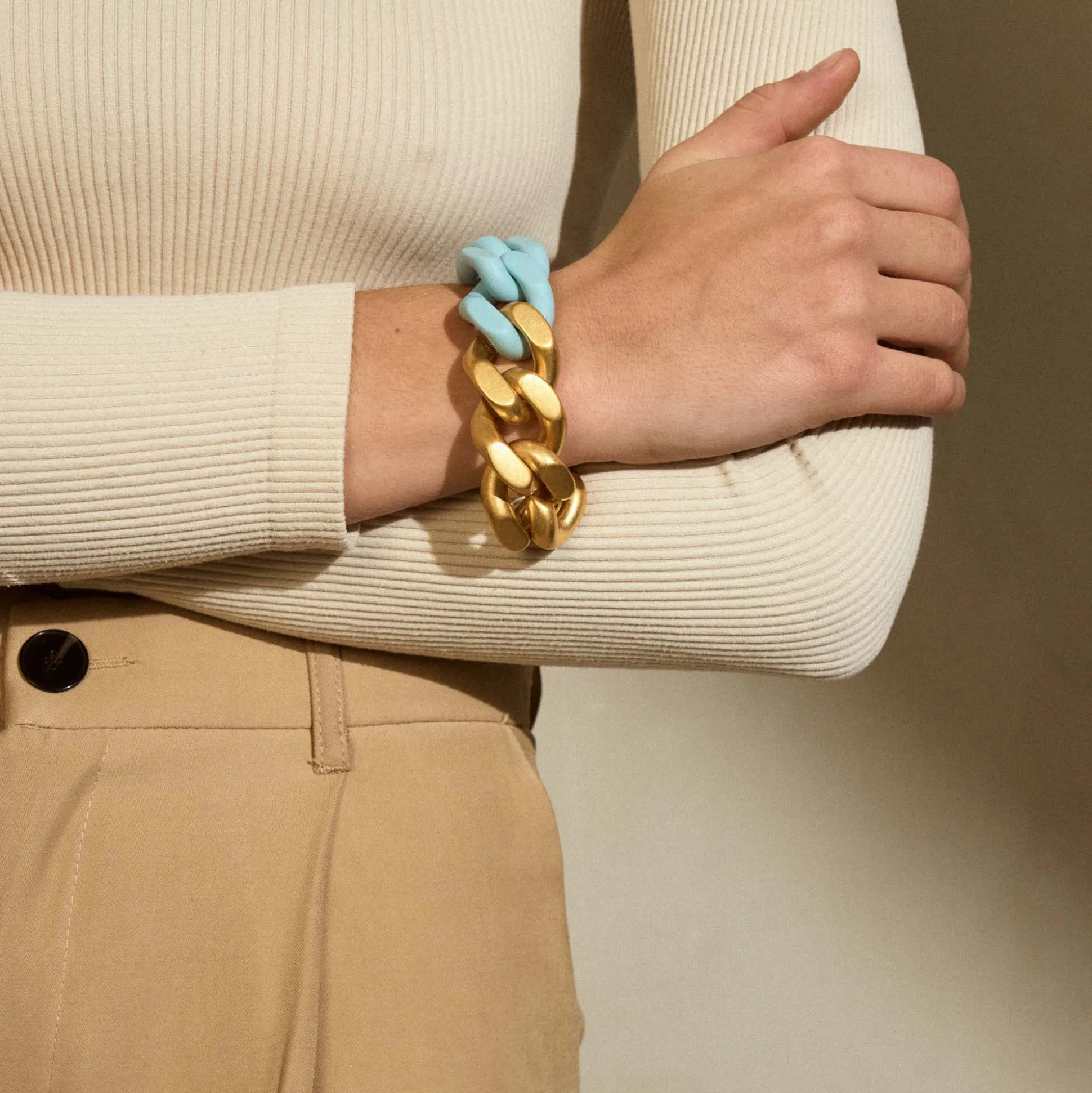Vanessa Baroni Armbänder|Great Bracelet 2 Color Gold - Matt Baby Blue