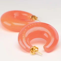 Vanessa Baroni Ohrringe|Moon Earring Campari Orange