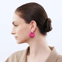 Vanessa Baroni Ohrringe|Moon Earring Fuchsia
